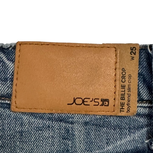 Joe's Jeans The Billie Crop Boyfriend Slip Crop Short Leg Blue Mid Rise 25 - Picture 5 of 16